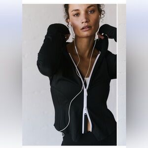 Black Zip-Up FP movement workout jacket